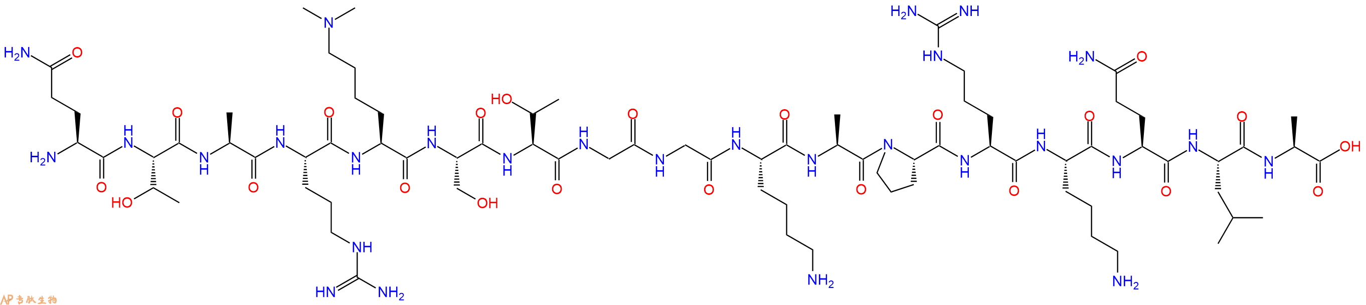 专肽生物产品H2N-Gln-Thr-Ala-Arg-Lys(Me)2-Ser-Thr-Gly-Gly-Lys-Ala-Pro-Arg-Lys-Gln-Leu-Ala-OH