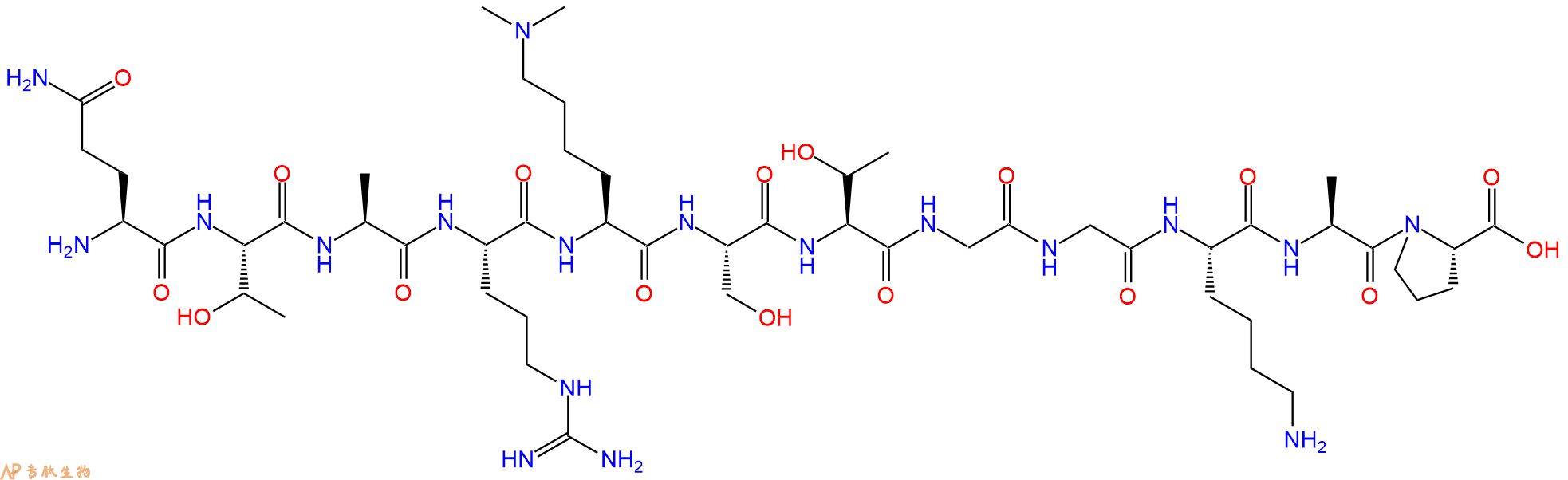 专肽生物产品H2N-Gln-Thr-Ala-Arg-Lys(Me)2-Ser-Thr-Gly-Gly-Lys-Ala-Pro-OH