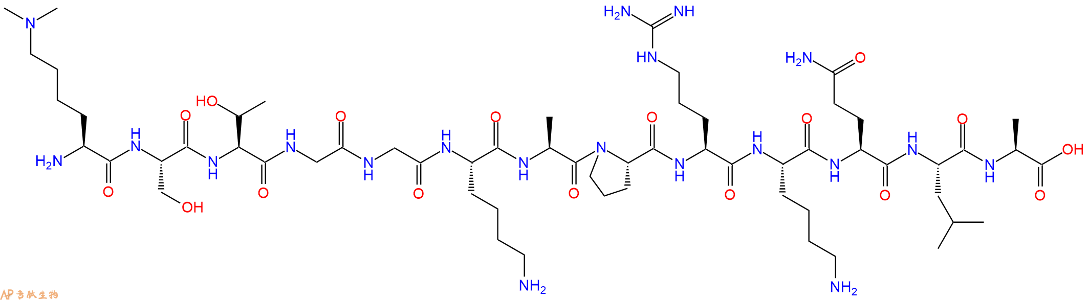 专肽生物产品H2N-Lys(Me)2-Ser-Thr-Gly-Gly-Lys-Ala-Pro-Arg-Lys-Gln-Leu-Ala-OH