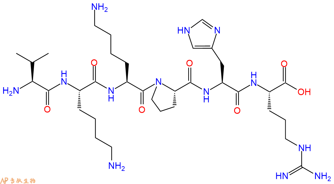 专肽生物产品H2N-Val-Lys-Lys-Pro-His-Arg-OH