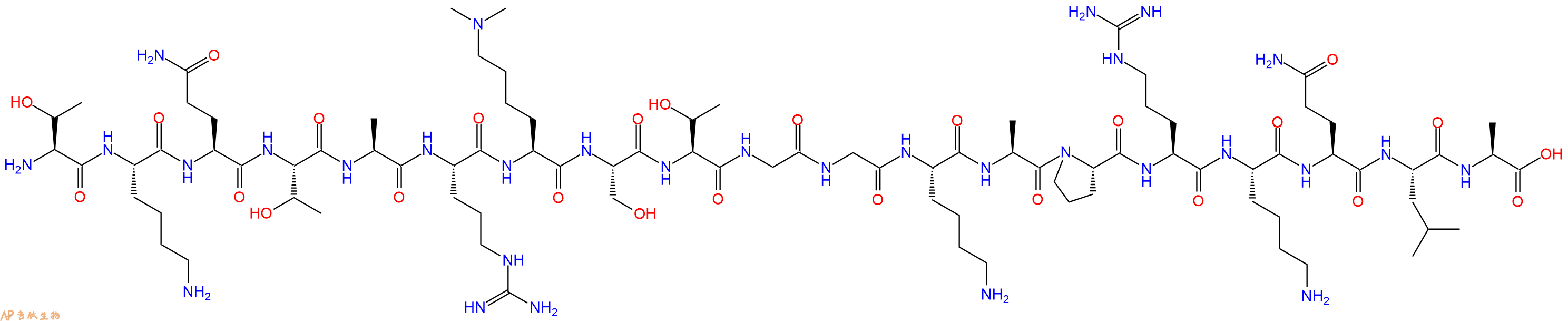 专肽生物产品H2N-Thr-Lys-Gln-Thr-Ala-Arg-Lys(Me)2-Ser-Thr-Gly-Gly-Lys-Ala-Pro-Arg-Lys-Gln-Leu-Ala-OH