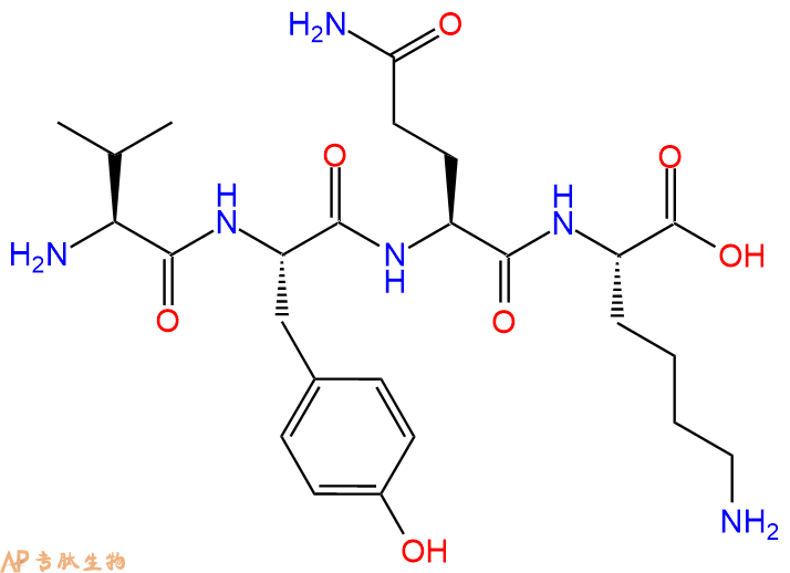 专肽生物产品H2N-Val-Tyr-Gln-Lys-OH