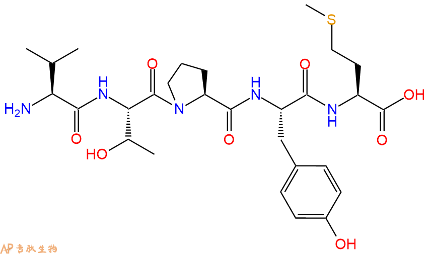 专肽生物产品H2N-Val-Thr-Pro-Tyr-Met-OH