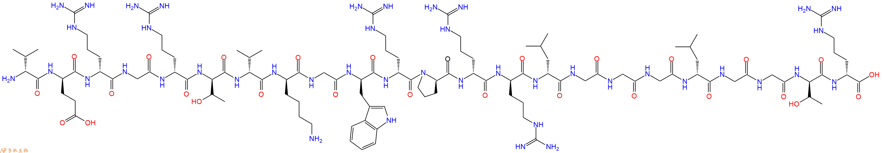 专肽生物产品H2N-DVal-DGlu-DArg-Gly-DArg-DThr-DVal-DLys-Gly-DTrp-DArg-DPro-DArg-DArg-DLeu-Gly-Gly-Gly-DLeu-Gly-Gly-DThr-DArg-OH