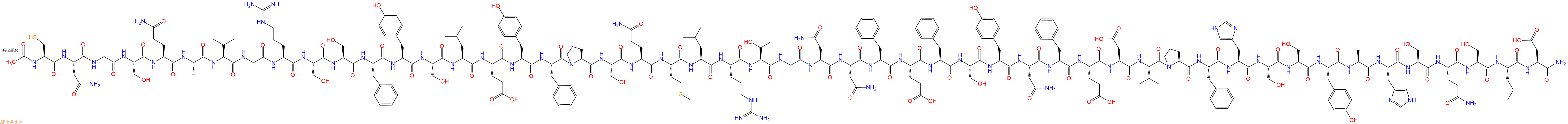 专肽生物产品Ac-Cys-Asn-Gly-Ser-Gln-Ala-Val-Gly-Arg-Ser-Ser-Phe-Tyr-Ser-Leu-Glu-Tyr-Phe-Pro-Ser-Gln-Met-Leu-Arg-Thr-Gly-Asn-Asn-Phe-Glu-Phe-Ser-Tyr-Asn-Phe-Glu-Asp-Val-Pro-Phe-His-Ser-Ser-Tyr-Ala-His-Ser-Gln-Ser-Leu-Asp-NH2