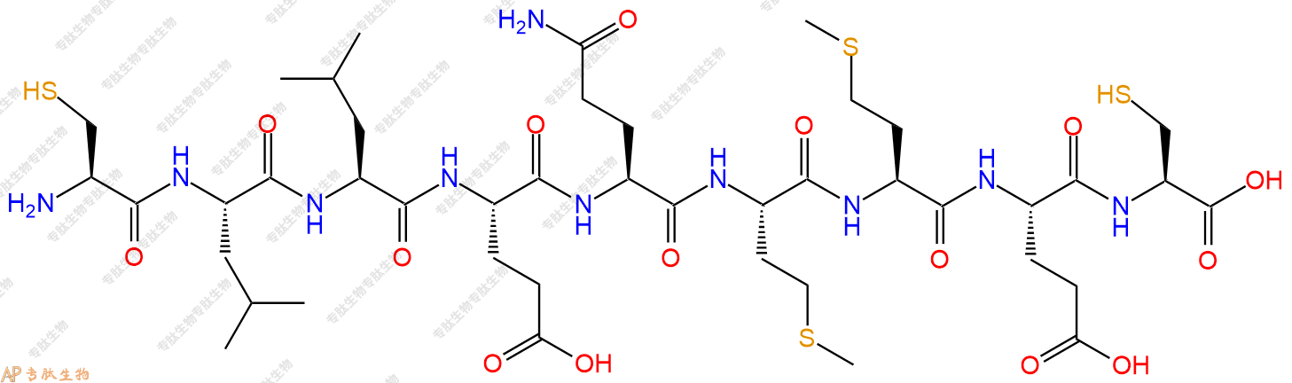 专肽生物产品H2N-Cys-Leu-Leu-Glu-Gln-Met-Met-Glu-Cys-OH
