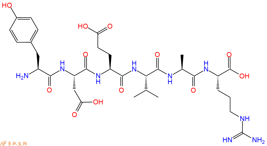 专肽生物产品H2N-Tyr-Asp-Glu-Val-Ala-Arg-OH