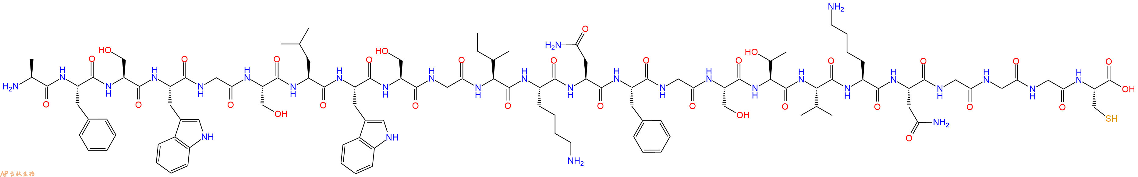 专肽生物产品H2N-Ala-Phe-Ser-Trp-Gly-Ser-Leu-Trp-Ser-Gly-Ile-Lys-Asn-Phe-Gly-Ser-Thr-Val-Lys-Asn-Gly-Gly-Gly-Cys-OH