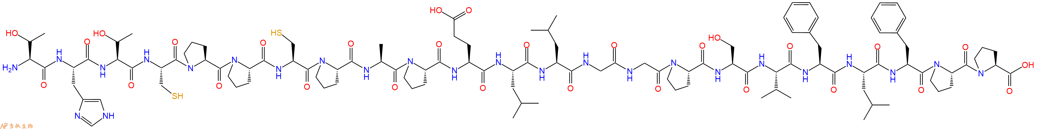 专肽生物产品H2N-Thr-His-Thr-Cys-Pro-Pro-Cys-Pro-Ala-Pro-Glu-Leu-Leu-Gly-Gly-Pro-Ser-Val-Phe-Leu-Phe-Pro-Pro-OH