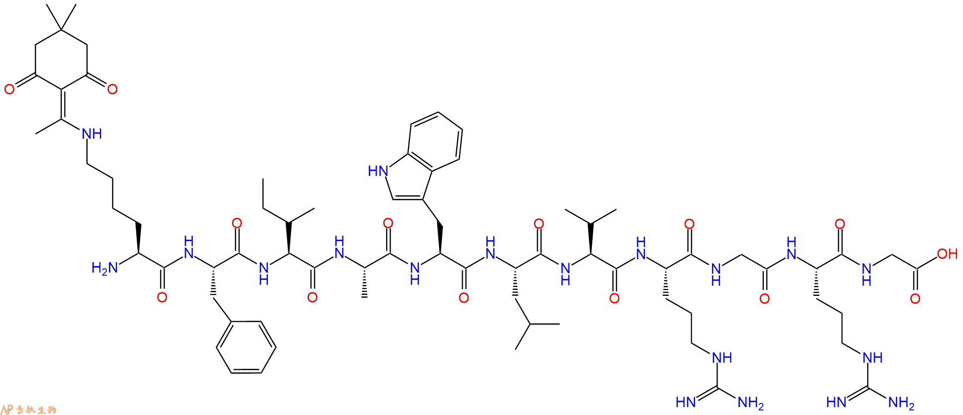 专肽生物产品H2N-Lys(Dde)-Phe-Ile-Ala-Trp-Leu-Val-Arg-Gly-Arg-Gly-OH