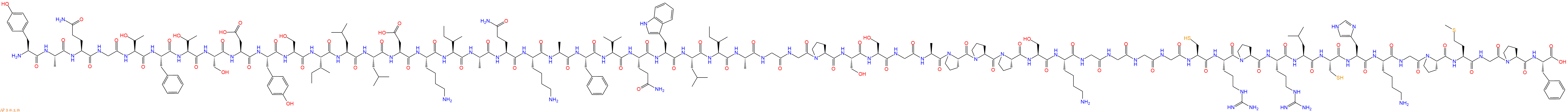 专肽生物产品H2N-Tyr-Ala-Gln-Gly-Thr-Phe-Thr-Ser-Asp-Tyr-Ser-Ile-Leu-Leu-Asp-Lys-Ile-Ala-Gln-Lys-Ala-Phe-Val-Gln-Trp-Leu-Ile-Ala-Gly-Gly-Pro-Ser-Ser-Gly-Ala-Pro-Pro-Pro-Ser-Lys-Gly-Gly-Gly-Gly-Cys-Arg-Pro-Arg-Leu-Cys-His-Lys-Gly-Pro-Met-Gly-Pro-Phe-OH