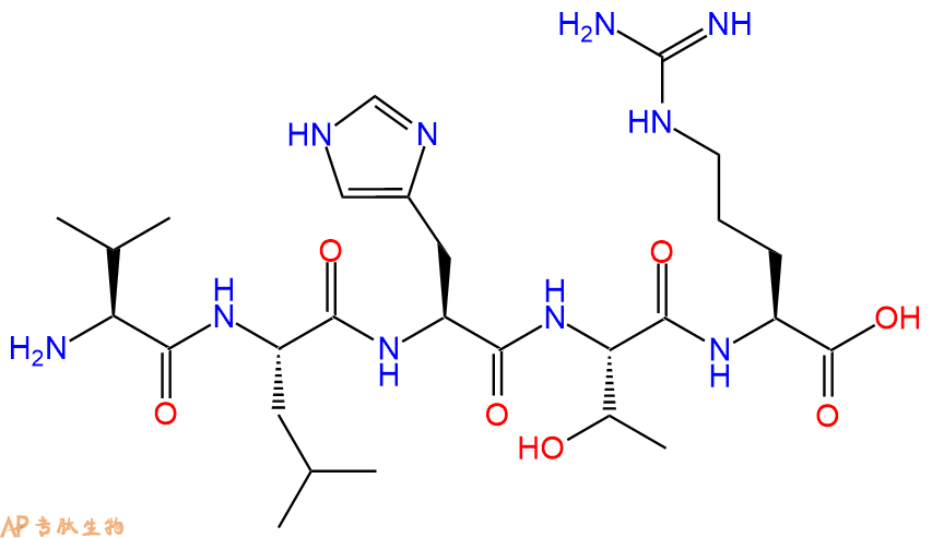 专肽生物产品H2N-Val-Leu-His-Thr-Arg-OH