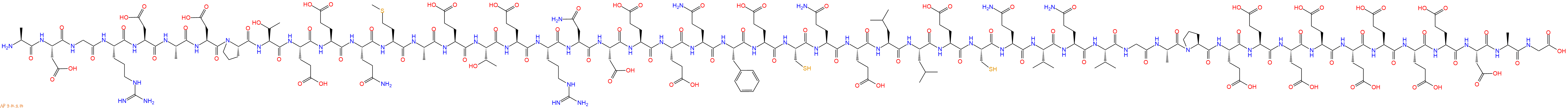 专肽生物产品H2N-Ala-Asp-Gly-Arg-Asp-Ala-Asp-Pro-Thr-Glu-Glu-Gln-Met-Ala-Glu-Thr-Glu-Arg-Asn-Asp-Glu-Glu-Gln-Phe-Glu-Cys-Gln-Glu-Leu-Leu-Glu-Cys-Gln-Val-Gln-Val-Gly-Ala-Pro-Glu-Glu-Glu-Glu-Glu-Glu-Glu-Glu-Asp-Ala-Gly-OH