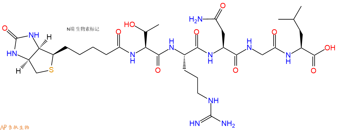 专肽生物产品Biotinyl-Thr-Arg-Asn-Gly-Leu-OH
