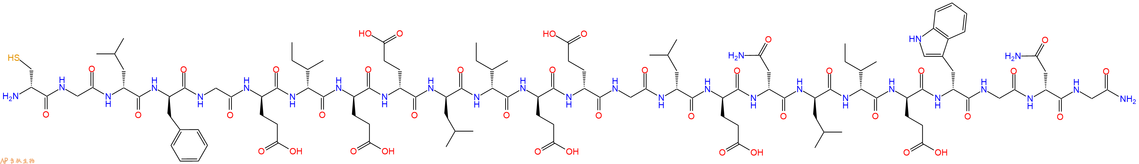 专肽生物产品H2N-DCys-Gly-DLeu-DPhe-Gly-DGlu-DIle-DGlu-DGlu-DLeu-DIle-DGlu-DGlu-Gly-DLeu-DGlu-DAsn-DLeu-DIle-DGlu-DTrp-Gly-DAsn-Gly-NH2