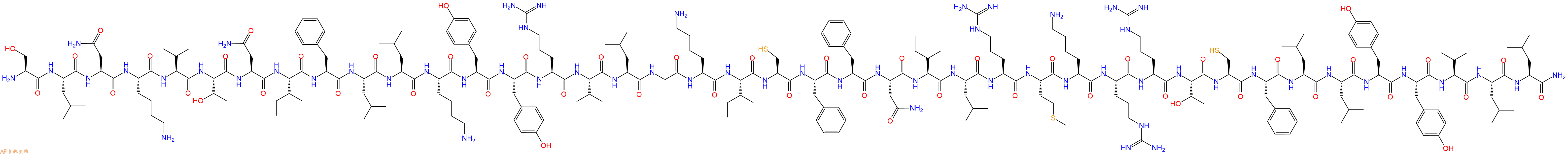 专肽生物产品H2N-Ser-Leu-Asn-Lys-Val-Thr-Asn-Ile-Phe-Leu-Leu-Lys-Tyr-Tyr-Arg-Val-Leu-Gly-Lys-Ile-Cys-Phe-Phe-Asn-Ile-Leu-Arg-Met-Lys-Arg-Arg-Thr-Cys-Phe-Leu-Leu-Tyr-Tyr-Val-Leu-Leu-NH2