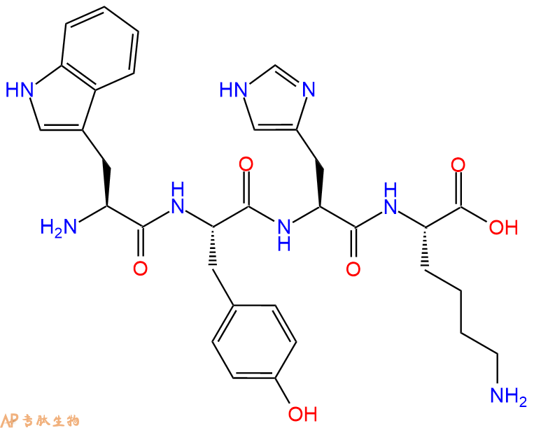 专肽生物产品H2N-Trp-Tyr-His-Lys-OH