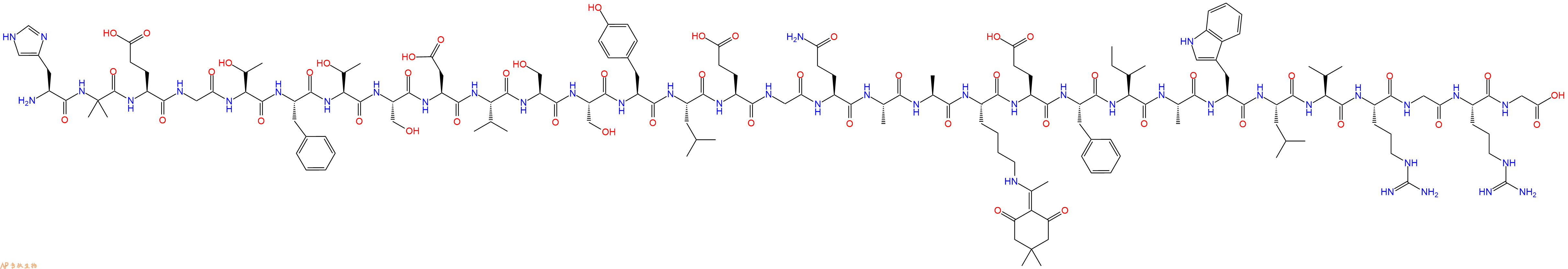 专肽生物产品H2N-His-Aib-Glu-Gly-Thr-Phe-Thr-Ser-Asp-Val-Ser-Ser-Tyr-Leu-Glu-Gly-Gln-Ala-Ala-Lys(Dde)-Glu-Phe-Ile-Ala-Trp-Leu-Val-Arg-Gly-Arg-Gly-OH