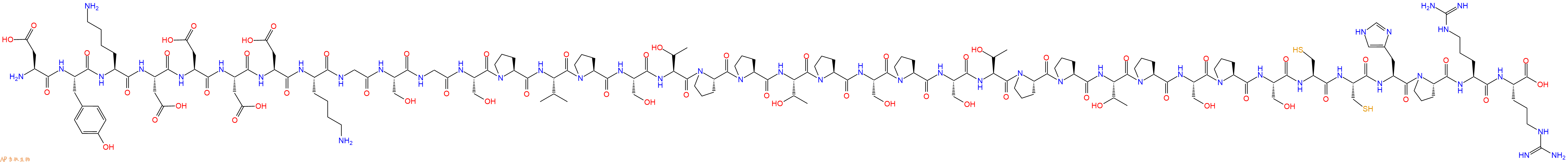 专肽生物产品H2N-Asp-Tyr-Lys-Asp-Asp-Asp-Asp-Lys-Gly-Ser-Gly-Ser-Pro-Val-Pro-Ser-Thr-Pro-Pro-Thr-Pro-Ser-Pro-Ser-Thr-Pro-Pro-Thr-Pro-Ser-Pro-Ser-Cys-Cys-His-Pro-Arg-Arg-OH