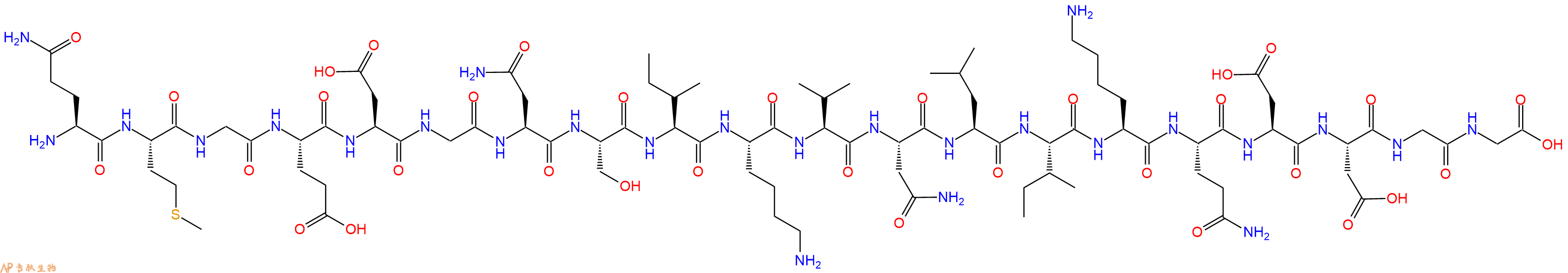 专肽生物产品H2N-Gln-Met-Gly-Glu-Asp-Gly-Asn-Ser-Ile-Lys-Val-Asn-Leu-Ile-Lys-Gln-Asp-Asp-Gly-Gly-OH