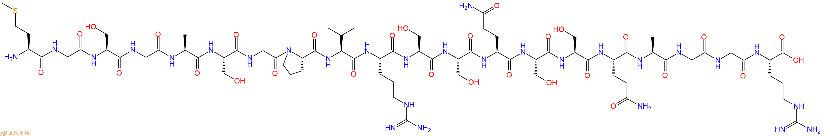 专肽生物产品H2N-Met-Gly-Ser-Gly-Ala-Ser-Gly-Pro-Val-Arg-Ser-Ser-Gln-Ser-Ser-Gln-Ala-Gly-Gly-Arg-OH
