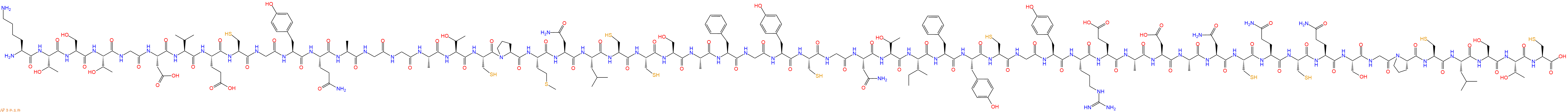 专肽生物产品H2N-Lys-Thr-Ser-Thr-Gly-Asp-Val-Glu-Cys-Gly-Tyr-Gln-Ala-Gly-Gly-Ala-Thr-Cys-Pro-Met-Asn-Leu-Cys-Cys-Ser-Ala-Phe-Gly-Tyr-Cys-Gly-Asn-Thr-Ile-Phe-Tyr-Cys-Gly-Tyr-Arg-Glu-Ala-Asp-Ala-Asn-Cys-Gln-Cys-Gln-Ser-Gly-Pro-Cys-Leu-Ser-Thr-Cys-OH