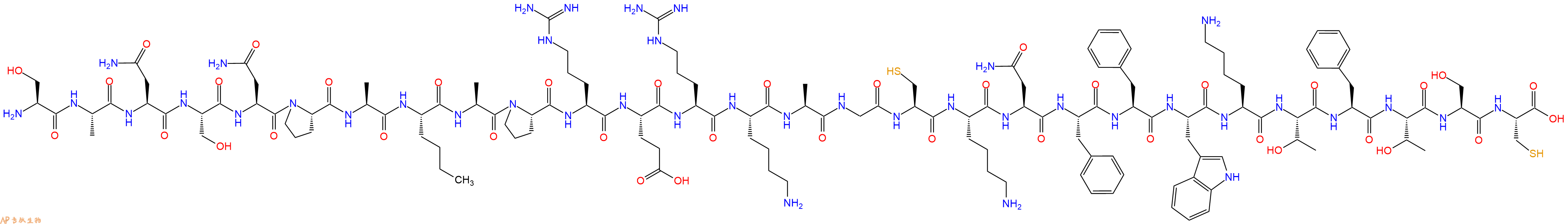 专肽生物产品H2N-Ser-Ala-Asn-Ser-Asn-Pro-Ala-Nle-Ala-Pro-Arg-Glu-Arg-Lys-Ala-Gly-Cys-Lys-Asn-Phe-Phe-Trp-Lys-Thr-Phe-Thr-Ser-Cys-OH