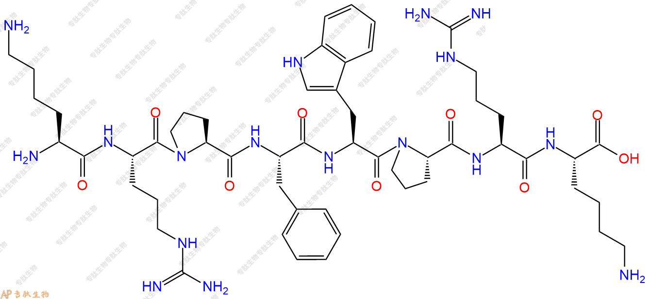 专肽生物产品H2N-Lys-Arg-Pro-Phe-Trp-Pro-Arg-Lys-OH