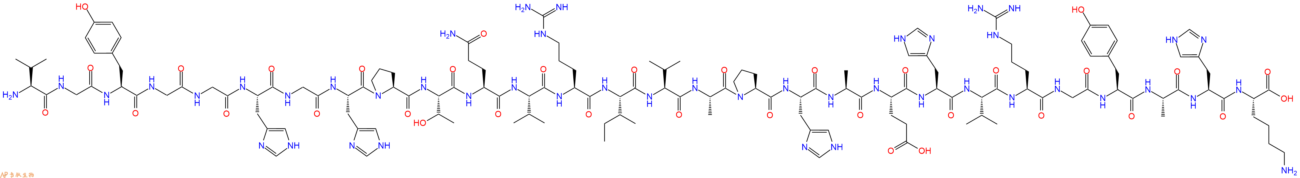 专肽生物产品H2N-Val-Gly-Tyr-Gly-Gly-His-Gly-His-Pro-Thr-Gln-Val-Arg-Ile-Val-Ala-Pro-His-Ala-Glu-His-Val-Arg-Gly-Tyr-Ala-His-Lys-OH