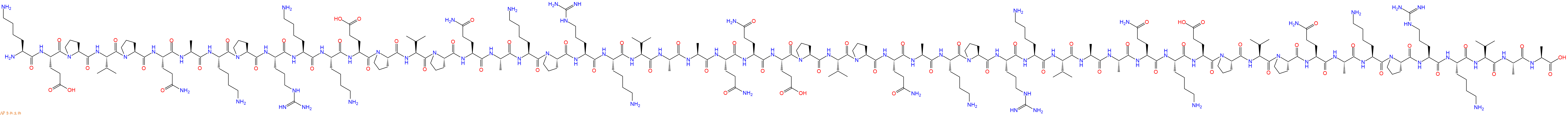 专肽生物产品H2N-Lys-Glu-Pro-Val-Pro-Gln-Ala-Lys-Pro-Arg-Lys-Lys-Glu-Pro-Val-Pro-Gln-Ala-Lys-Pro-Arg-Lys-Val-Ala-Ala-Gln-Gln-Glu-Pro-Val-Pro-Gln-Ala-Lys-Pro-Arg-Lys-Val-Ala-Ala-Gln-Lys-Glu-Pro-Val-Pro-Gln-Ala-Lys-Pro-Arg-Lys-Val-Ala-Ala-OH