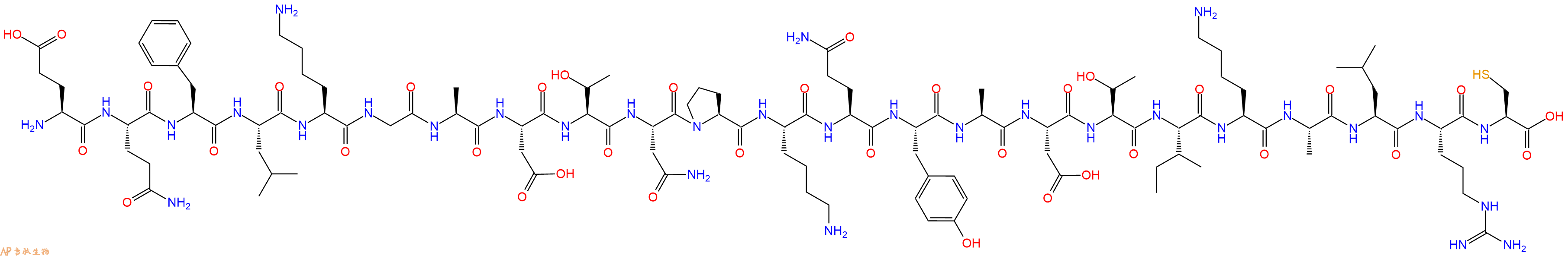 专肽生物产品H2N-Glu-Gln-Phe-Leu-Lys-Gly-Ala-Asp-Thr-Asn-Pro-Lys-Gln-Tyr-Ala-Asp-Thr-Ile-Lys-Ala-Leu-Arg-Cys-OH