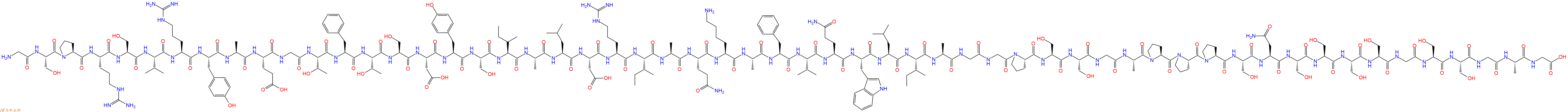 专肽生物产品H2N-Gly-Ser-Pro-Arg-Ser-Val-Arg-Tyr-Ala-Glu-Gly-Thr-Phe-Thr-Ser-Asp-Tyr-Ser-Ile-Ala-Leu-Asp-Arg-Ile-Ala-Gln-Lys-Ala-Phe-Val-Gln-Trp-Leu-Ile-Ala-Gly-Gly-Pro-Ser-Ser-Gly-Ala-Pro-Pro-Pro-Ser-Asn-Ser-Ser-Ser-Ser-Gly-Ser-Ser-Gly-Ala-Gly-OH