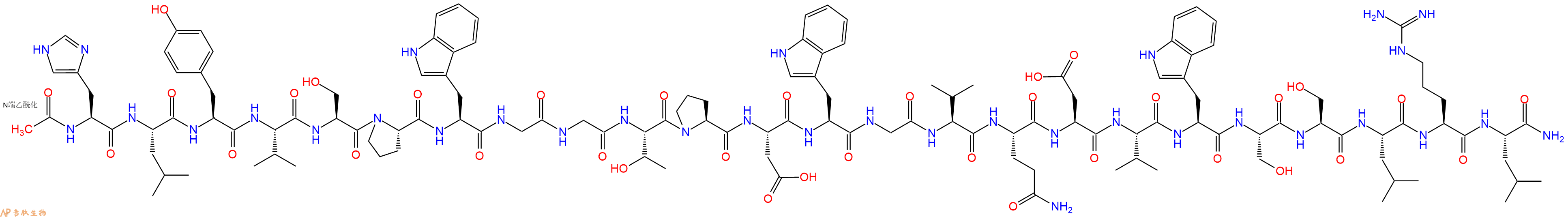 专肽生物产品Ac-His-Leu-Tyr-Val-Ser-Pro-Trp-Gly-Gly-Thr-Pro-Asp-Trp-Gly-Val-Gln-Asp-Val-Trp-Ser-Ser-Leu-Arg-Leu-NH2