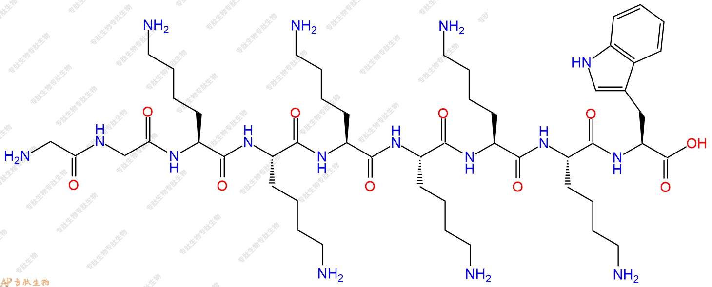 专肽生物产品H2N-Gly-Gly-Lys-Lys-Lys-Lys-Lys-Lys-Trp-OH