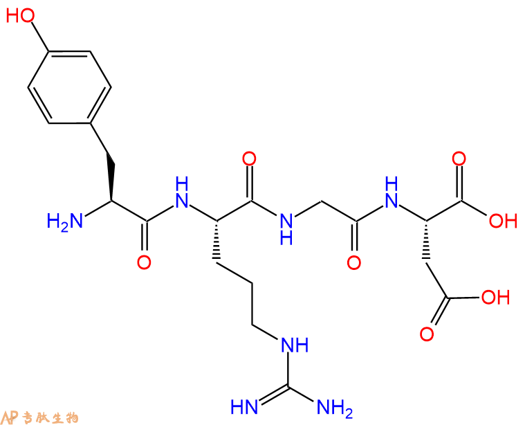 专肽生物产品H2N-Tyr-Arg-Gly-Asp-OH