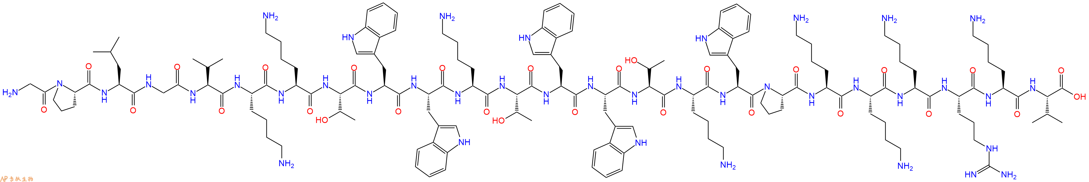 专肽生物产品H2N-Gly-Pro-Leu-Gly-Val-Lys-Lys-Thr-Trp-Trp-Lys-Thr-Trp-Trp-Thr-Lys-Trp-Pro-Lys-Lys-Lys-Arg-Lys-Val-OH