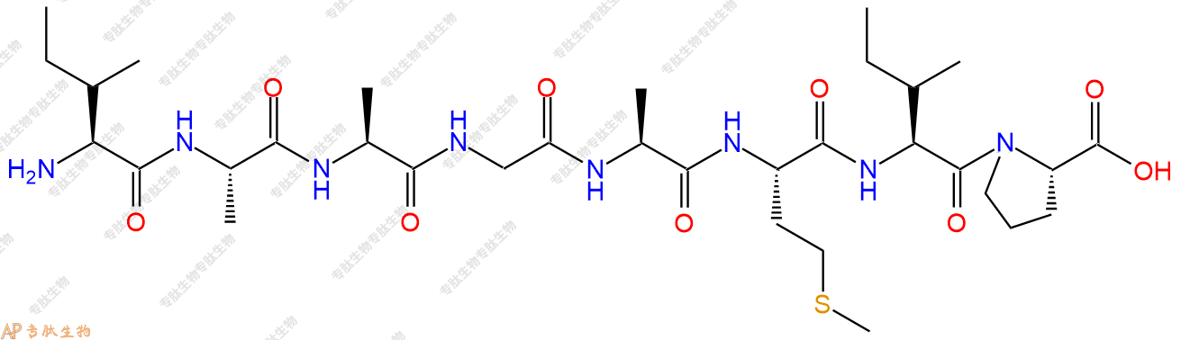 专肽生物产品H2N-Ile-Ala-Ala-Gly-Ala-Met-Ile-Pro-OH