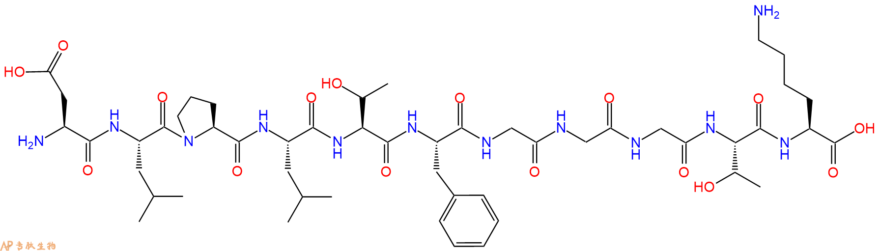 专肽生物产品H2N-Asp-Leu-Pro-Leu-Thr-Phe-Gly-Gly-Gly-Thr-Lys-OH