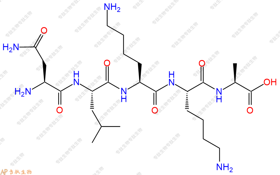 专肽生物产品H2N-Asn-Leu-Lys-Lys-Ala-OH