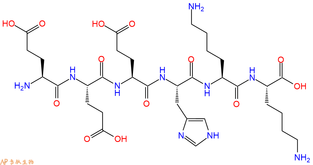 专肽生物产品H2N-Glu-Glu-Glu-His-Lys-Lys-OH