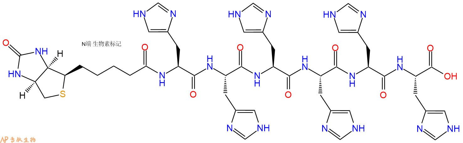 专肽生物产品Biotinyl-His-His-His-His-His-His-OH
