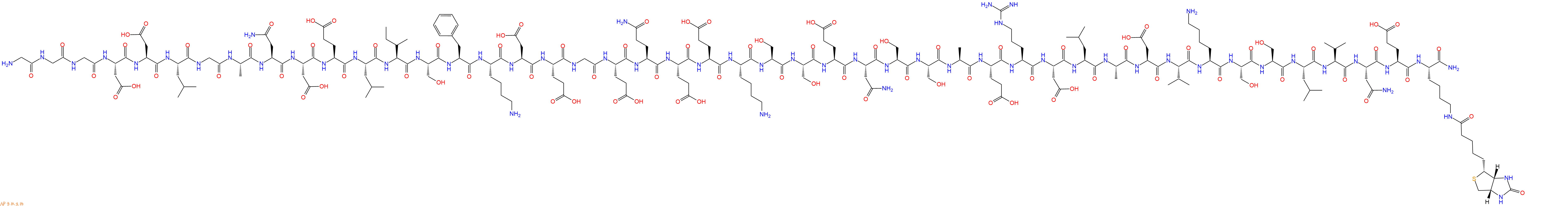 专肽生物产品H2N-Gly-Gly-Gly-Asp-Asp-Leu-Gly-Ala-Asn-Asp-Glu-Leu-Ile-Ser-Phe-Lys-Asp-Glu-Gly-Glu-Gln-Glu-Glu-Lys-Ser-Ser-Glu-Asn-Ser-Ser-Ala-Glu-Arg-Asp-Leu-Ala-Asp-Val-Lys-Ser-Ser-Leu-Val-Asn-Glu-Lys(Biotin)-NH2