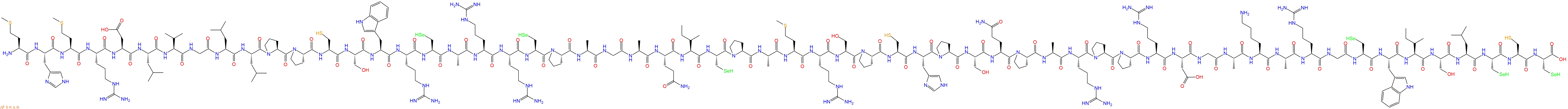 专肽生物产品H2N-Met-His-Met-Arg-Asp-Leu-Val-Gly-Leu-Leu-Pro-Pro-Cys-Ser-Trp-Arg-Sec-Ala-Arg-Arg-Sec-Pro-Ala-Gly-Ala-Gln-Ile-Sec-Pro-Ala-Met-Arg-Ser-Pro-Cys-His-Pro-Ser-Gln-Pro-Ala-Arg-Pro-Pro-Arg-Asp-Gly-Ala-Lys-Ala-Arg-Gly-Sec-Trp-Ile-Ser-Leu-Sec-Cys-Sec-OH