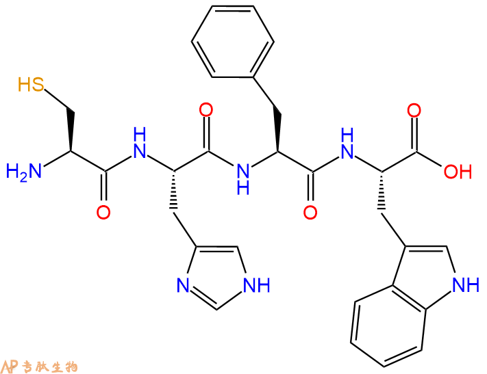 专肽生物产品H2N-Cys-His-Phe-Trp-OH