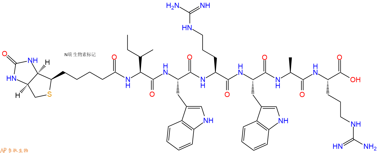 专肽生物产品Biotinyl-Ile-Trp-Arg-Trp-Ala-Arg-OH