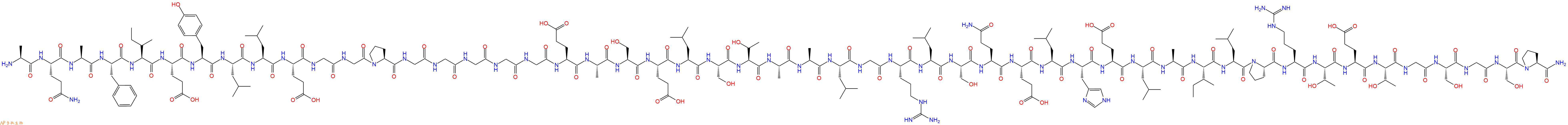 专肽生物产品H2N-Ala-Gln-Ala-Phe-Ile-Glu-Tyr-Leu-Leu-Glu-Gly-Gly-Pro-Gly-Gly-Gly-Gly-Gly-Glu-Ala-Ser-Glu-Leu-Ser-Thr-Ala-Ala-Leu-Gly-Arg-Leu-Ser-Gln-Glu-Leu-His-Glu-Leu-Ala-Ile-Leu-Pro-Arg-Thr-Glu-Thr-Gly-Ser-Gly-Ser-Pro-NH2