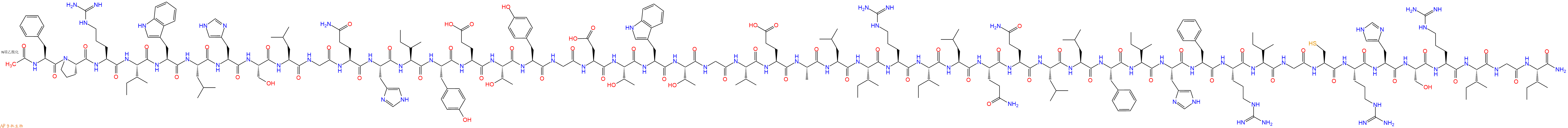 专肽生物产品Ac-Phe-Pro-Arg-Ile-Trp-Leu-His-Ser-Leu-Gly-Gln-His-Ile-Tyr-Glu-Thr-Tyr-Gly-Asp-Thr-Trp-Thr-Gly-Val-Glu-Ala-Leu-Ile-Arg-Ile-Leu-Gln-Gln-Leu-Leu-Phe-Ile-His-Phe-Arg-Ile-Gly-Cys-Arg-His-Ser-Arg-Ile-Gly-Ile-NH2
