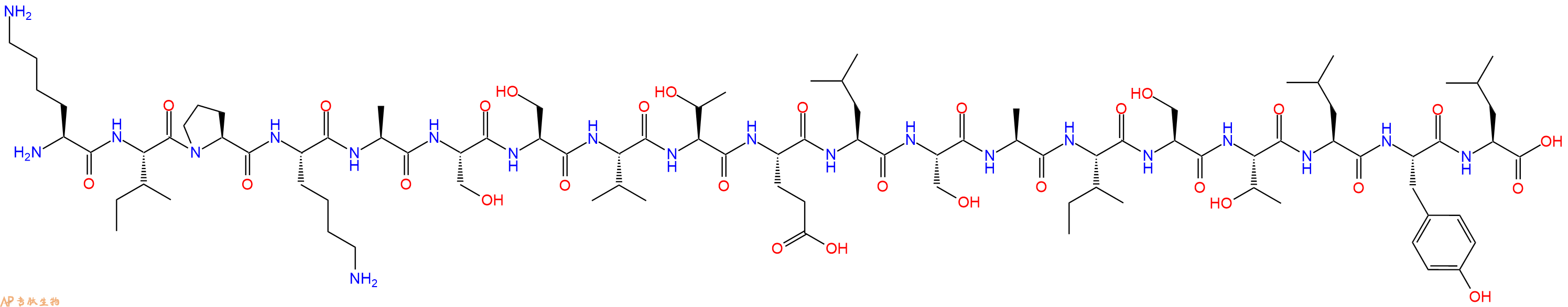专肽生物产品H2N-Lys-Ile-Pro-Lys-Ala-Ser-Ser-Val-Thr-Glu-Leu-Ser-Ala-Ile-Ser-Thr-Leu-Tyr-Leu-OH