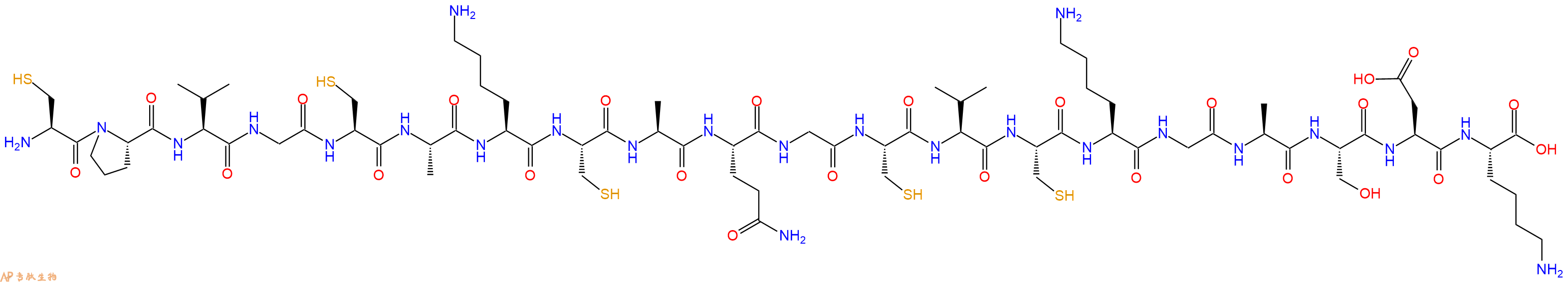 专肽生物产品H2N-Cys-Pro-Val-Gly-Cys-Ala-Lys-Cys-Ala-Gln-Gly-Cys-Val-Cys-Lys-Gly-Ala-Ser-Asp-Lys-OH