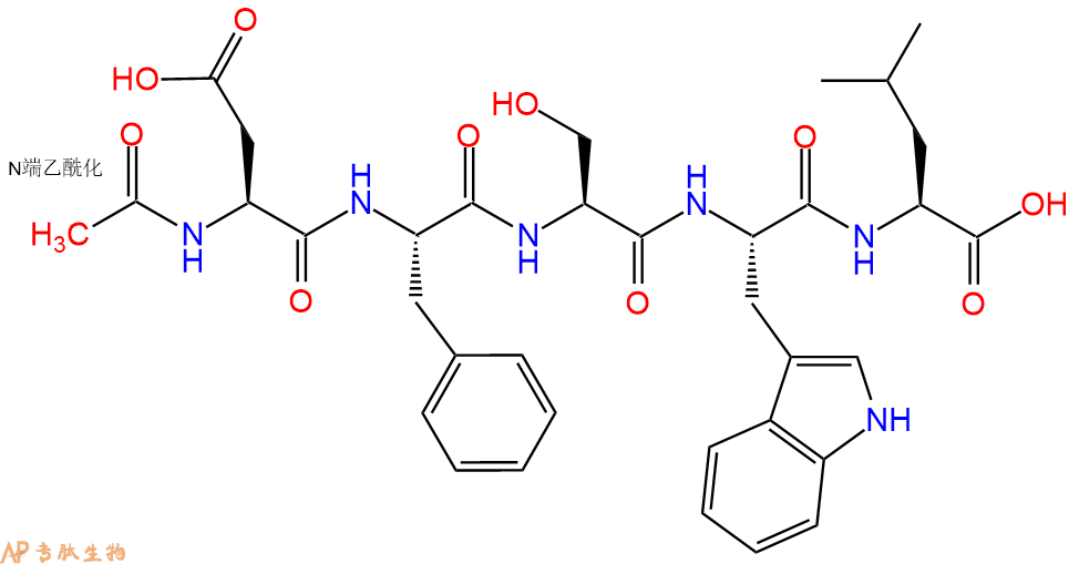 专肽生物产品Ac-Asp-Phe-Ser-Trp-Leu-OH